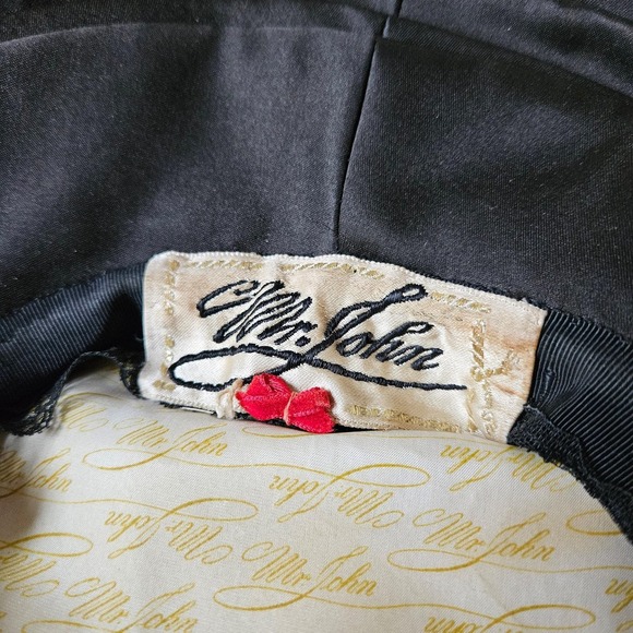 Mr. John Vintage 40s‎ 50s Black Silk Large Cartwheel Picture Womens Hat New Look main image 7